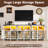 95.3” LED Farmhouse TV Stand For Tvs Up To 85" With Power Outlets And Adjustable Shelves-163533590-148976056