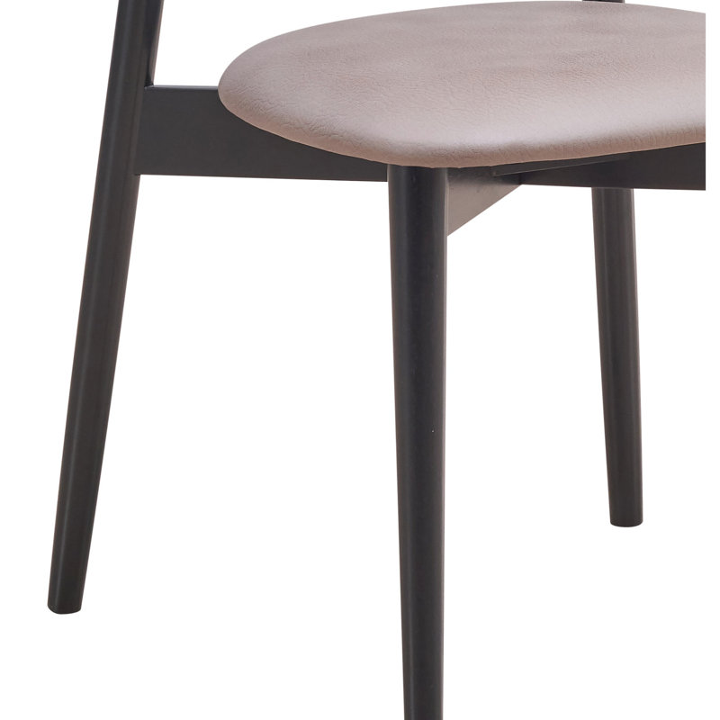 Salle à manger 5 pièces - Naturel et noir 1 table avec rallonge et 4 chaises compactes
