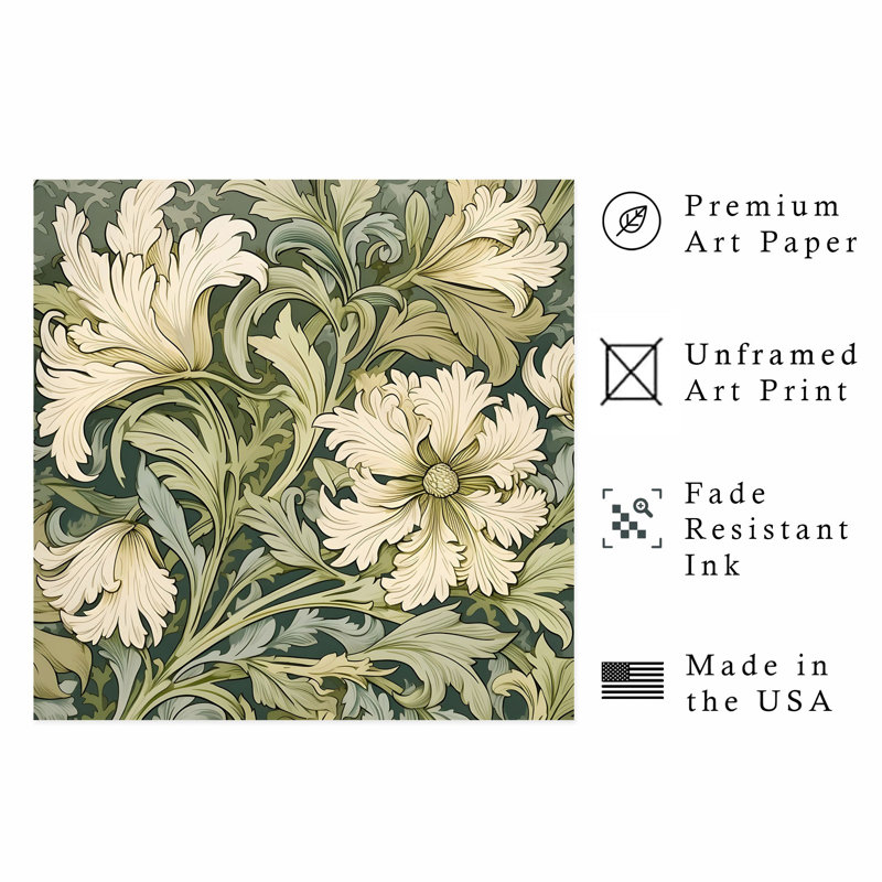 «Botanical William Morris», reproduction d'art non encadrée, H 20 po x l 20 po