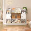 Bibliothèque l 46,8 po avec rangement cubique, bibliothèque pour enfants avec portes, tablette de rangement pour jouets pour salle de jeux, chambre à coucher, bureau-173646786