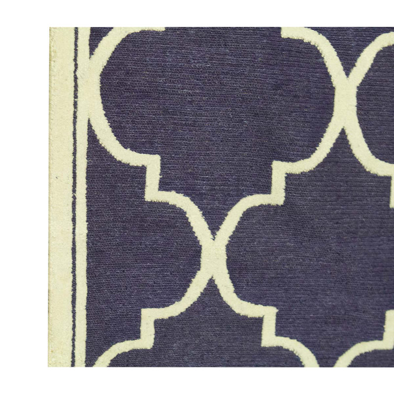 Tapis bleu noué à la main de haute qualité