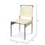 Chaise d'appoint rembourrée en cuir blanc cassé