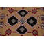 Tapis brun/rouge/beige tissé à la machine