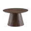 Table basse circulaire en panneau de fibres à densité moyenne en bois de noyer - diamètre 23,6 pouces, hauteur 13,7 pouces en placage de grain de bois de noyer, texture exquise, ajustement flexible au plateau de table circulaire.-130132632-130132631