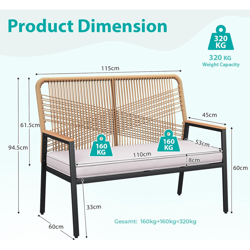 Outdoor Lounge Chair, Beige
