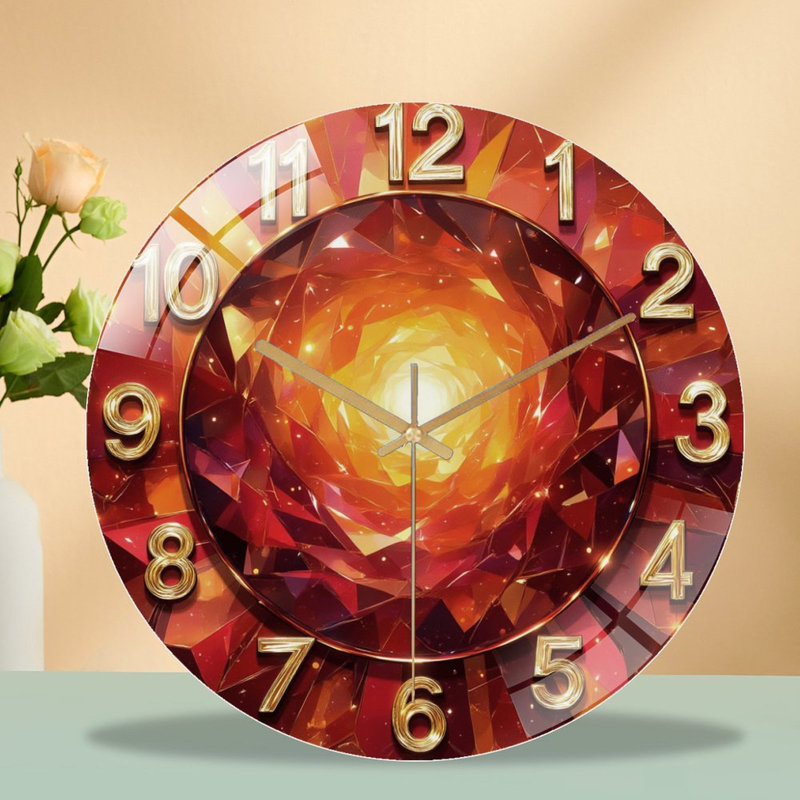 Horloge murale en cristal 12 po