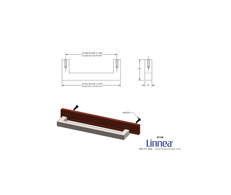 6 5/16" Center to Center Bar Pull, Polished Stainless Steel, 7 7/8"