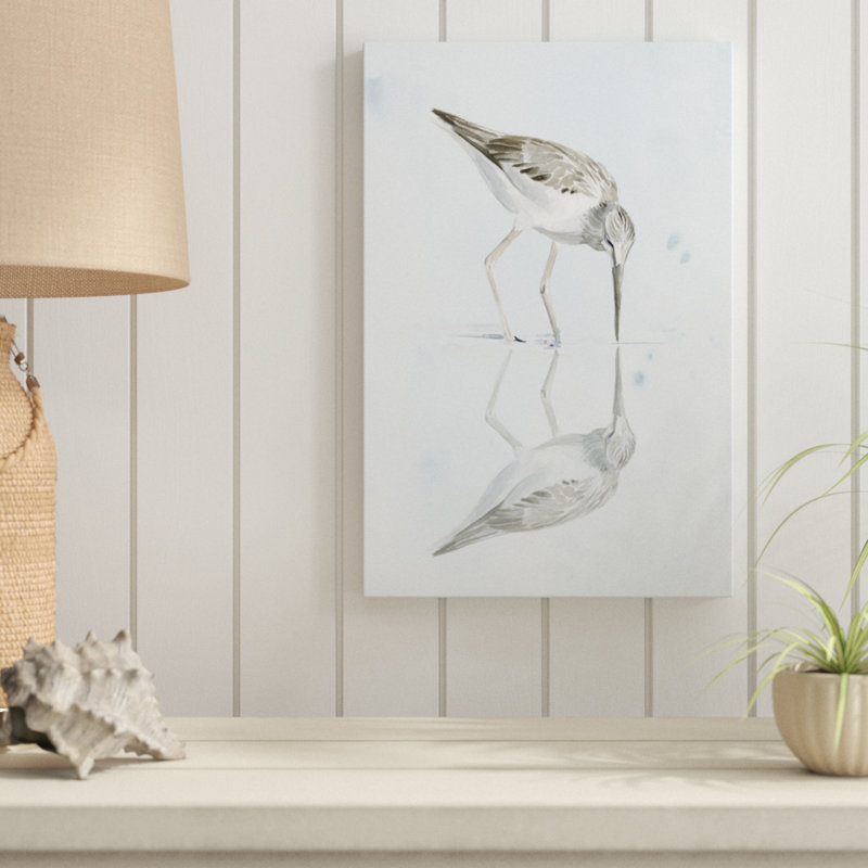 Sandpiper Reflections I by Jennifer Paxton Parker - Painting Print, 46cm H x 30cm W, Wrapped Canvas