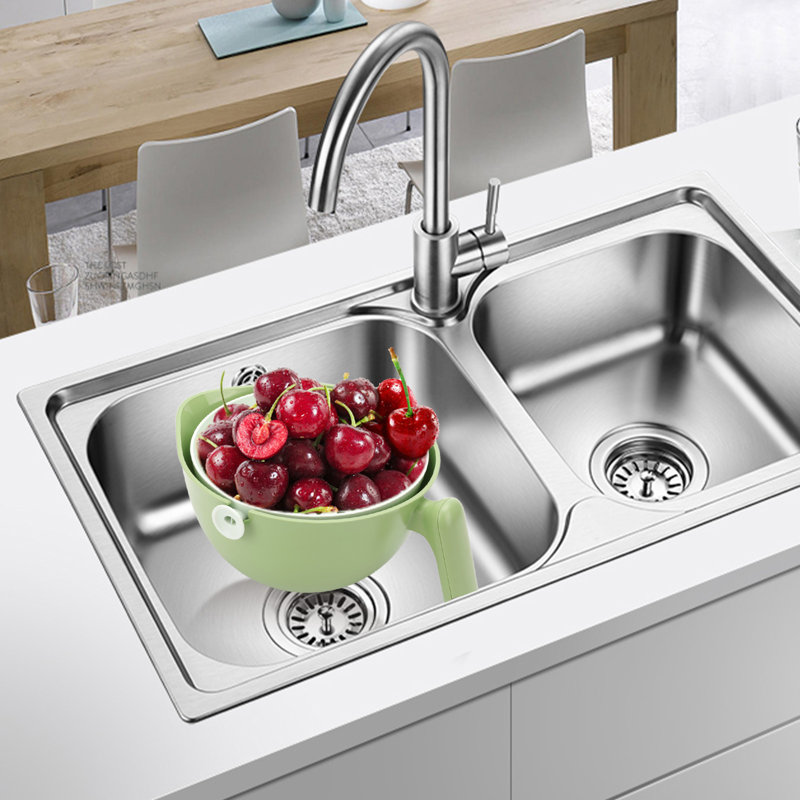 Multi-purpose Drain Basket With Inner Strainer, Handheld Kitchen Bowl For Washing And Draining Produce