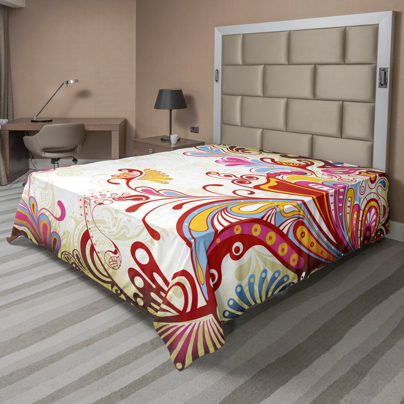 Microfiber No Pattern And Not Solid Color Flat Sheet, King