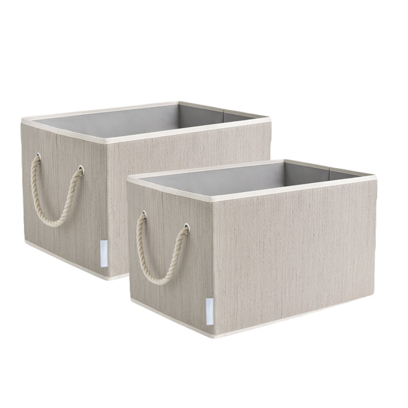 Bac de rangement pliable pour l'organisation, argile, paquet de 2, H 10,24 po x l 16,34 po x P 12 po