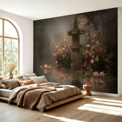 Papier peint adhésif auto-adhésif moderne pour la chambre à coucher, avec jardin botanique romantique Dawn