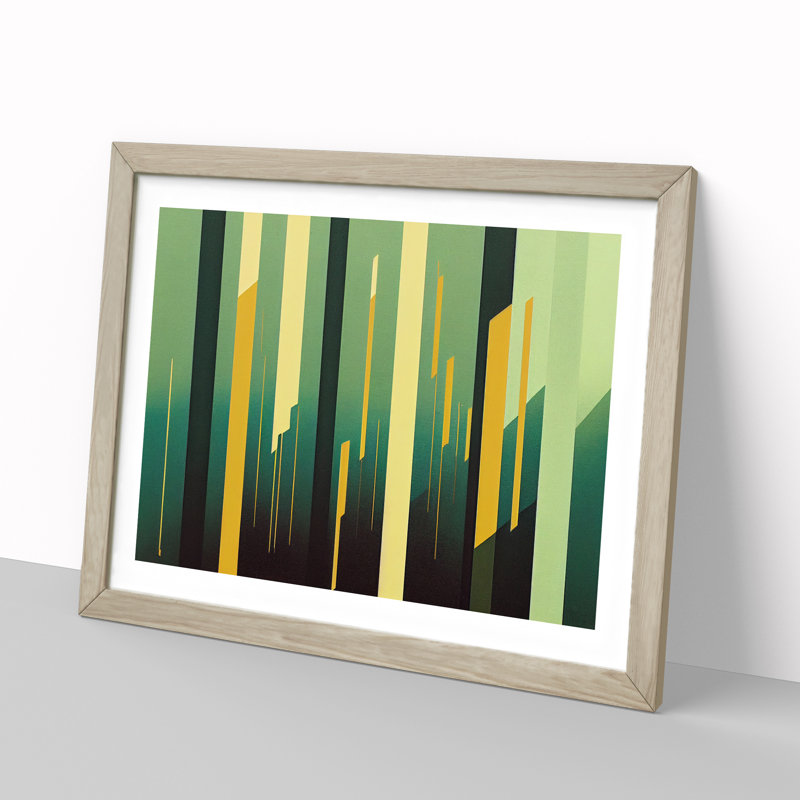 Evocative Modern Abstract - Framed Print, 34cm H x 46cm W x 2cm D, Oak