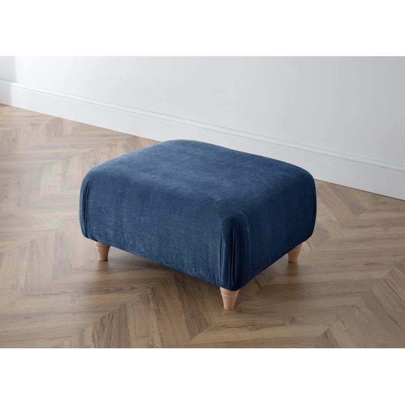 Charlotte-Ann Soft Touch Square Footstool, Navy