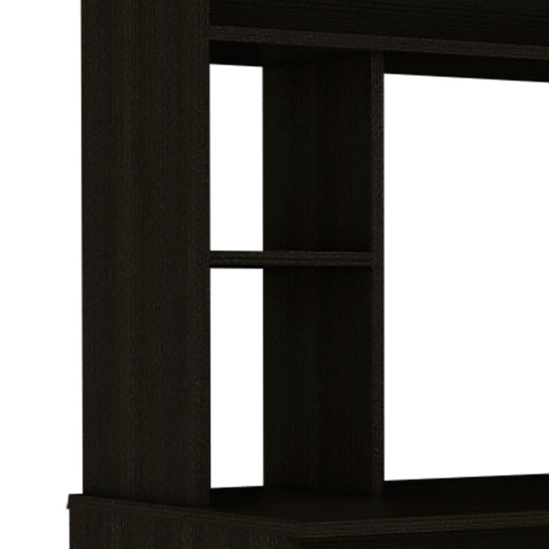 Bureau compact avec huche Compu avec quatre tablettes, un bureau d'écriture et une tablette inférieure