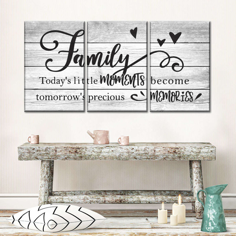 " Family Moments Typography " 3 - Pieces