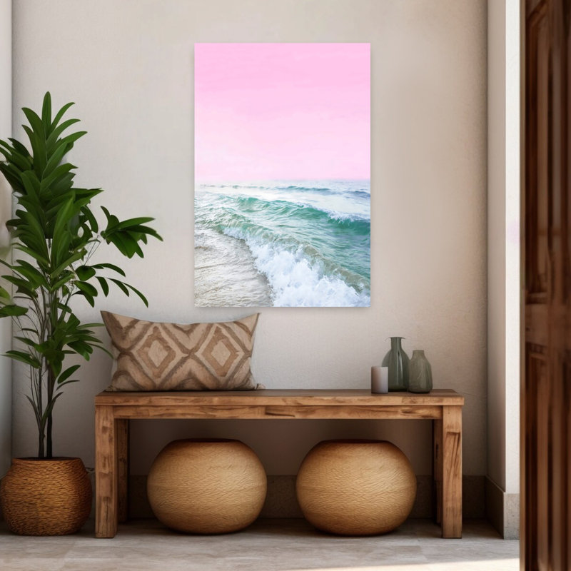 «Winter Sea», art mural contemporain abstrait, 48" H x 32" W