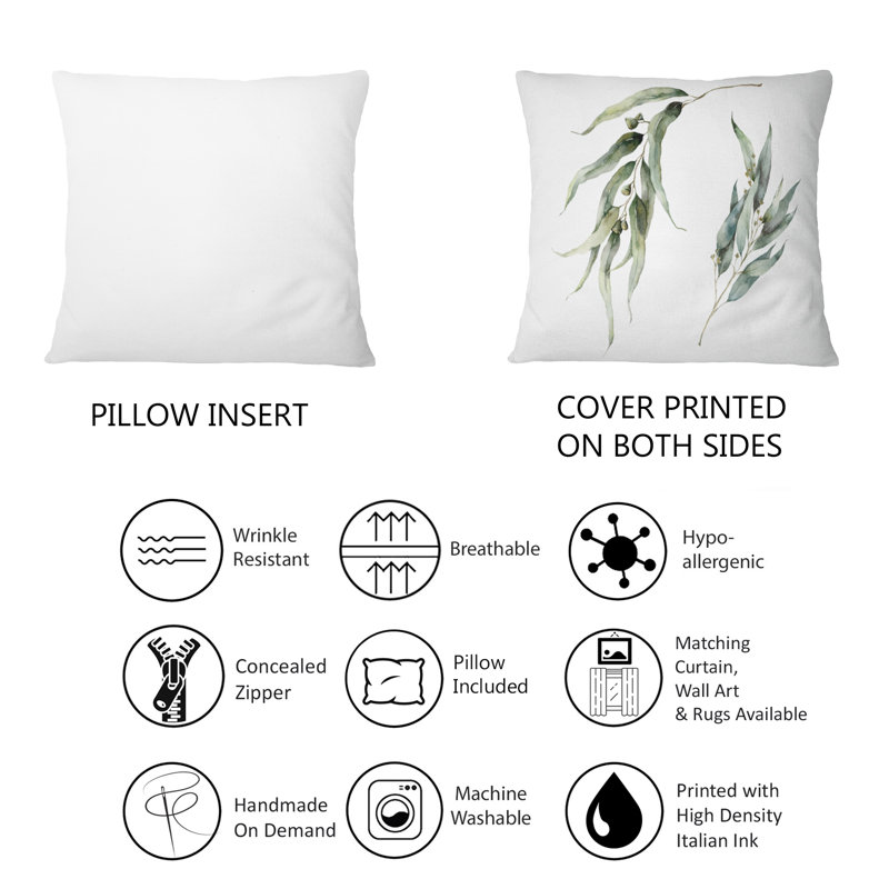 Floral Reversible Throw Pillow
