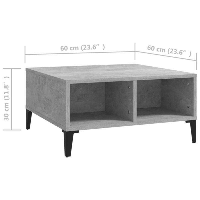 Alexzandre Coffee Table with Storage, Concrete Grey