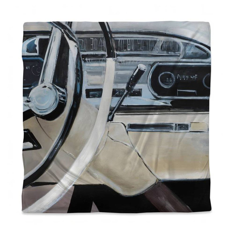Housse de couette pour tableau de bord des années 1950 | Décoration de chambre à coucher - Thème de voiture