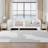 Montessori Twin Floor Bed with Safety Door & Fence - Low Profile Kids Bed, No Box Spring Needed, White-727060133-726454628