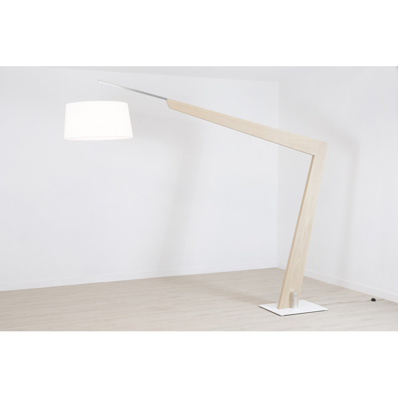 Valeo 97'' Brown Task Floor Lamp, White Washed Oak