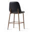 Tabouret de comptoir de 26 po en similicuir avec pieds en métal au fini noyer-1563585196