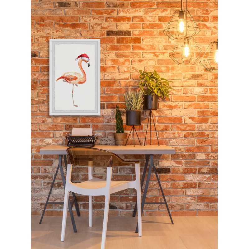 «Christmas Flamingo», reproduction encadrée, H 12 po x l 8 po x P 1,5 po