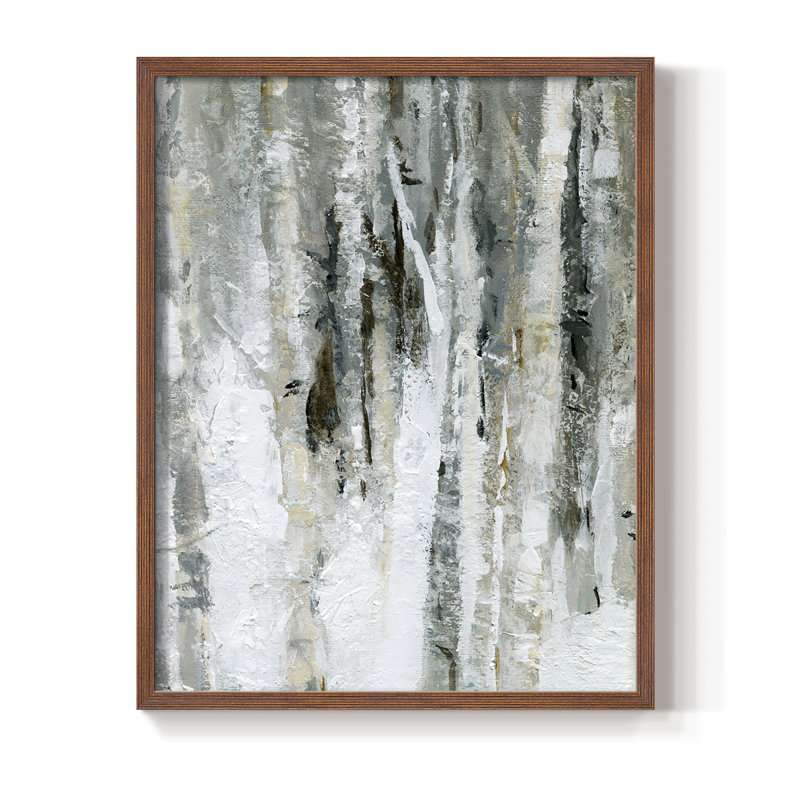 «Snowy Birch I», reproduction encadrée - bois massif, Walnut, H 21 po x l 17 po