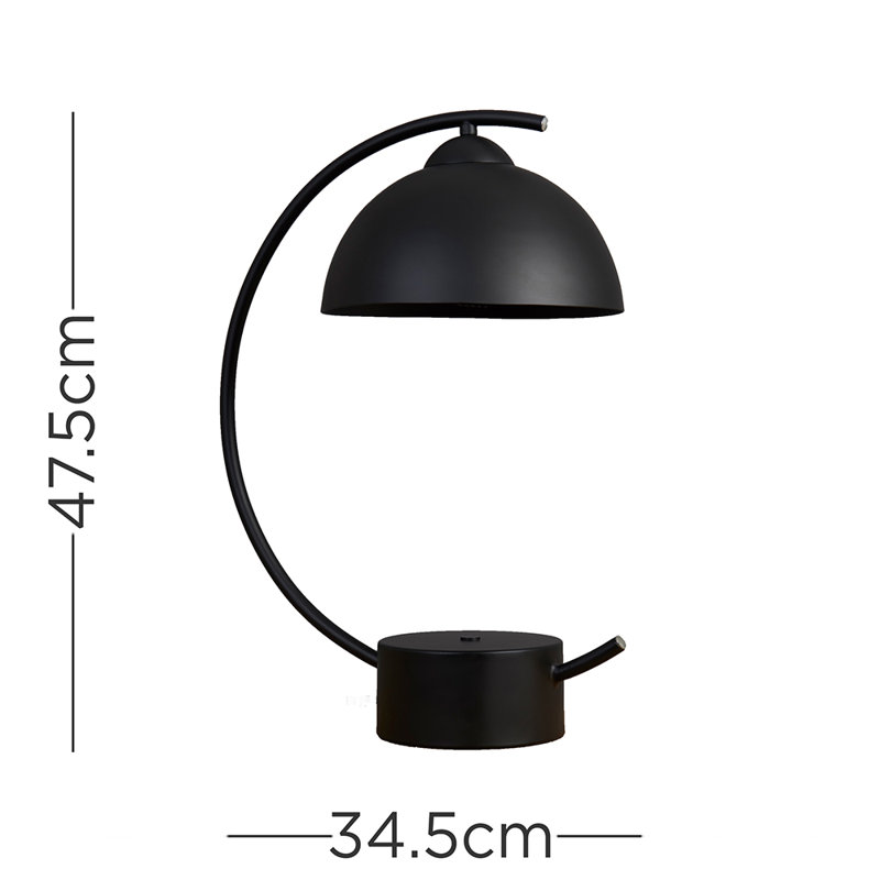 Downton Metal Arched Lamp, Black