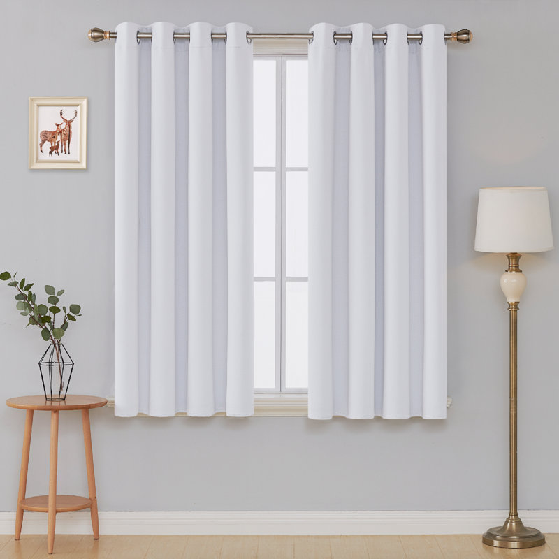 Cabrera Blackout Curtain Pair, Width 140 x Drop 138 cm, Greyish White