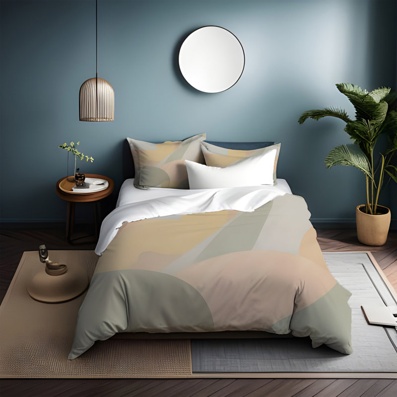Polyester Abstract Duvet Cover, Twin Duvet Cover + 1 Queen Sham