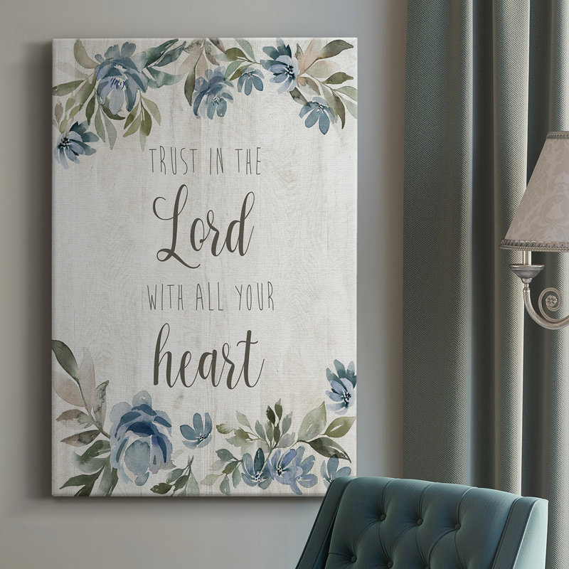 Trust In The Lord, toile tendue avec châssis de qualité supérieure - prête à être accrochée, H 48 po x l 32 po x P 1,5 po