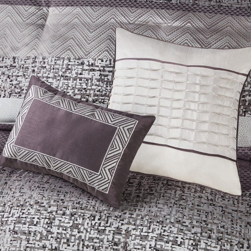 Comforter Purple King - 7 Piece Luxury Bedding Style