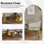 Chaise de salle à manger avec accoudoirs, chaise de salle à manger en forme de tonneau Boucle Barrel blanc de luxe avec pieds en U brossés pour la cuisine, la chambre à coucher et la salle de maquillage