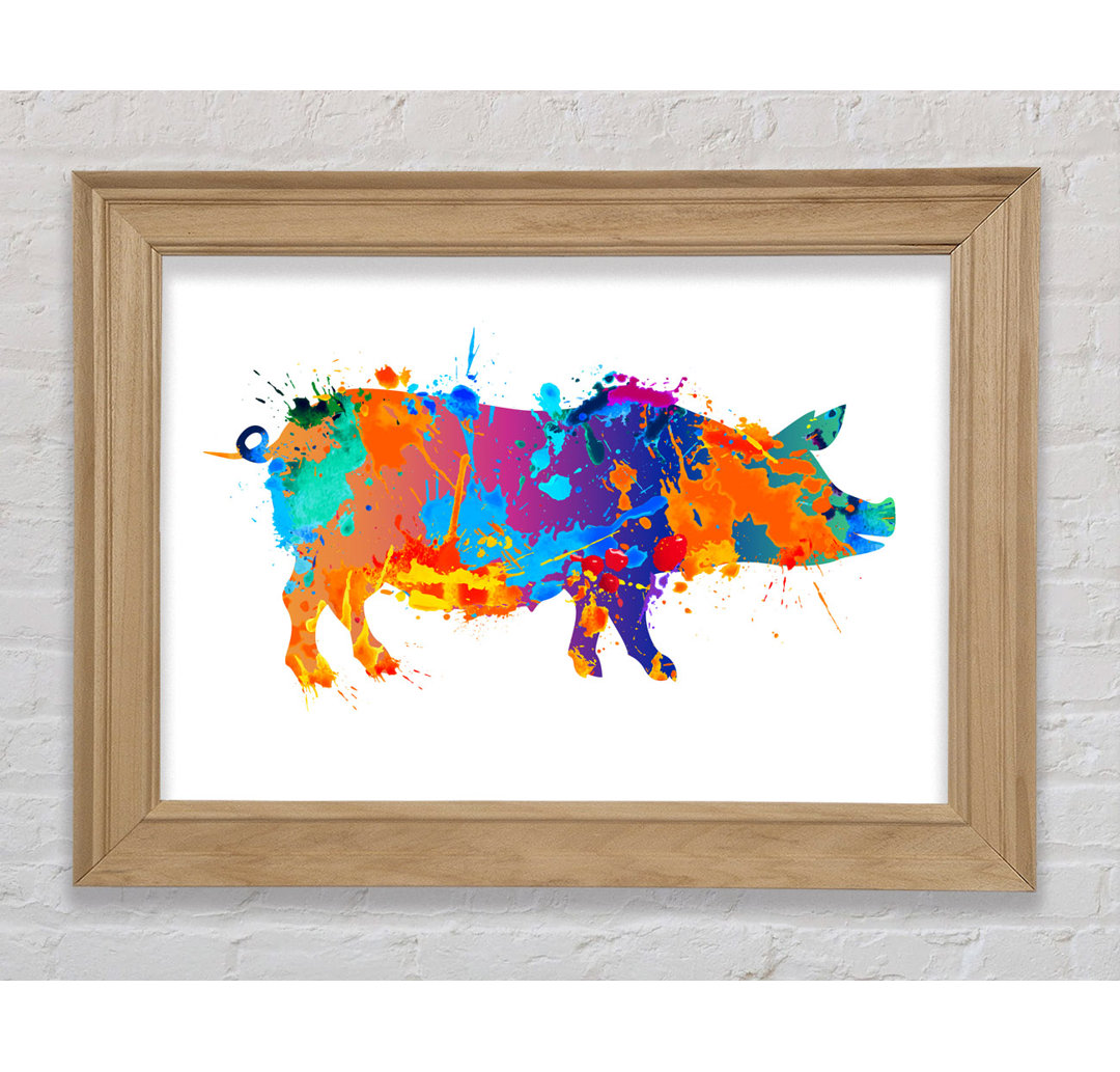 Colour Splash Pig - Einzelner Bilderrahmen Kunstdrucke