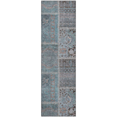 Premium Machine Washable Cerrito Teal Rug