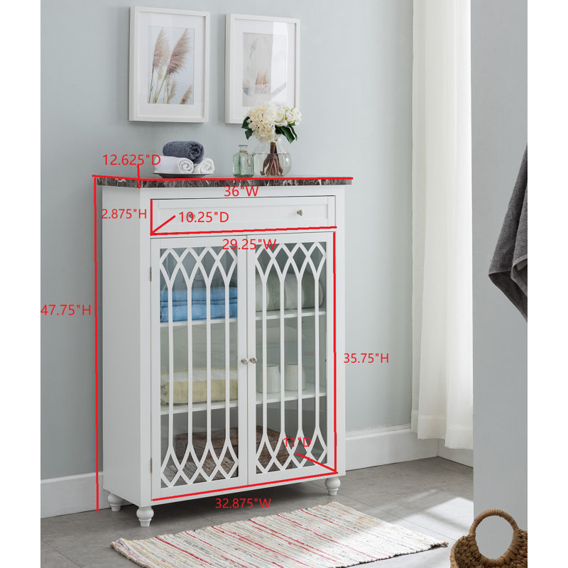 Gardella Freestanding 2 Door Bathroom Storage Cabinet