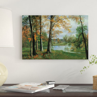 «A Quiet Pond» par Albert Bierstade, impression sur toile tendue