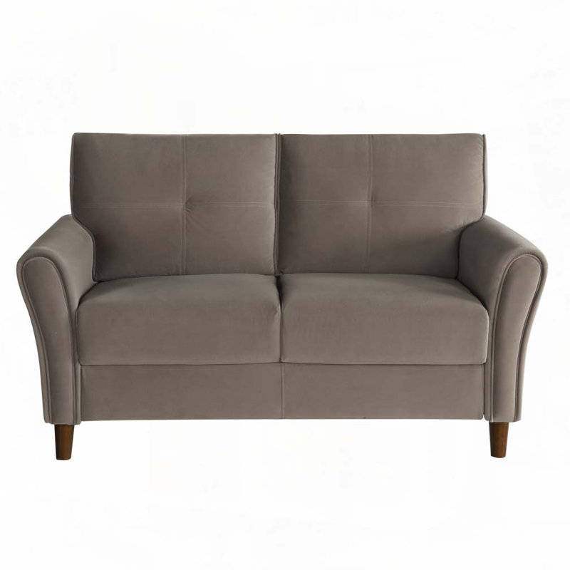 Causeuse en tissu d'ameublement en velours, Brun