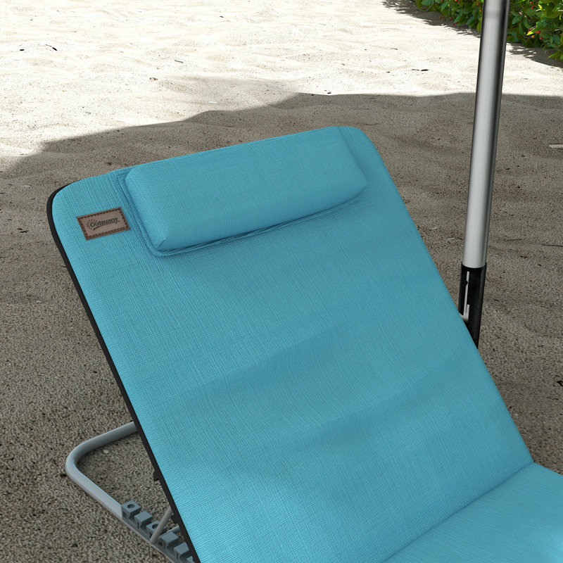 134cm Long Reclining Double Chaise, Light Blue