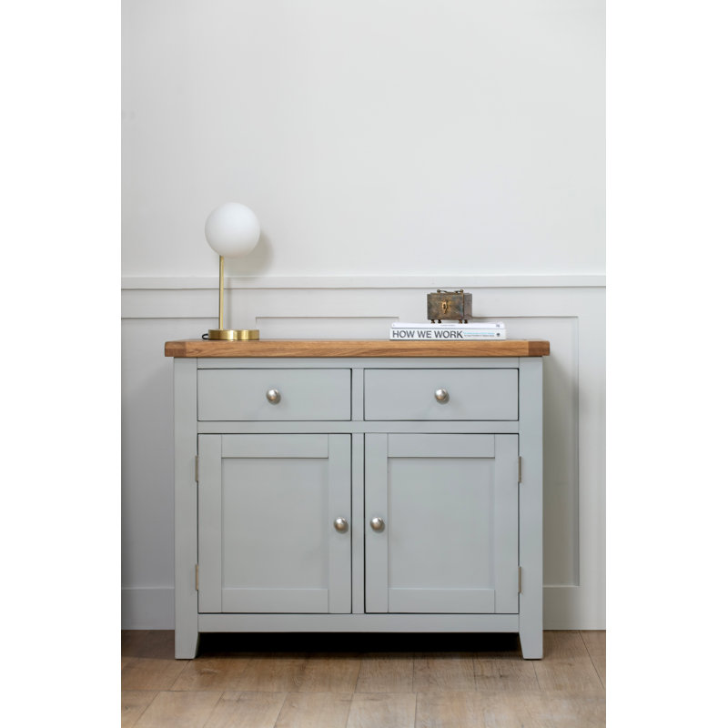 Cooksey Fully Assembled 2 Door 2 Drawer Sideboard Unit, Matt French Grey/Natural