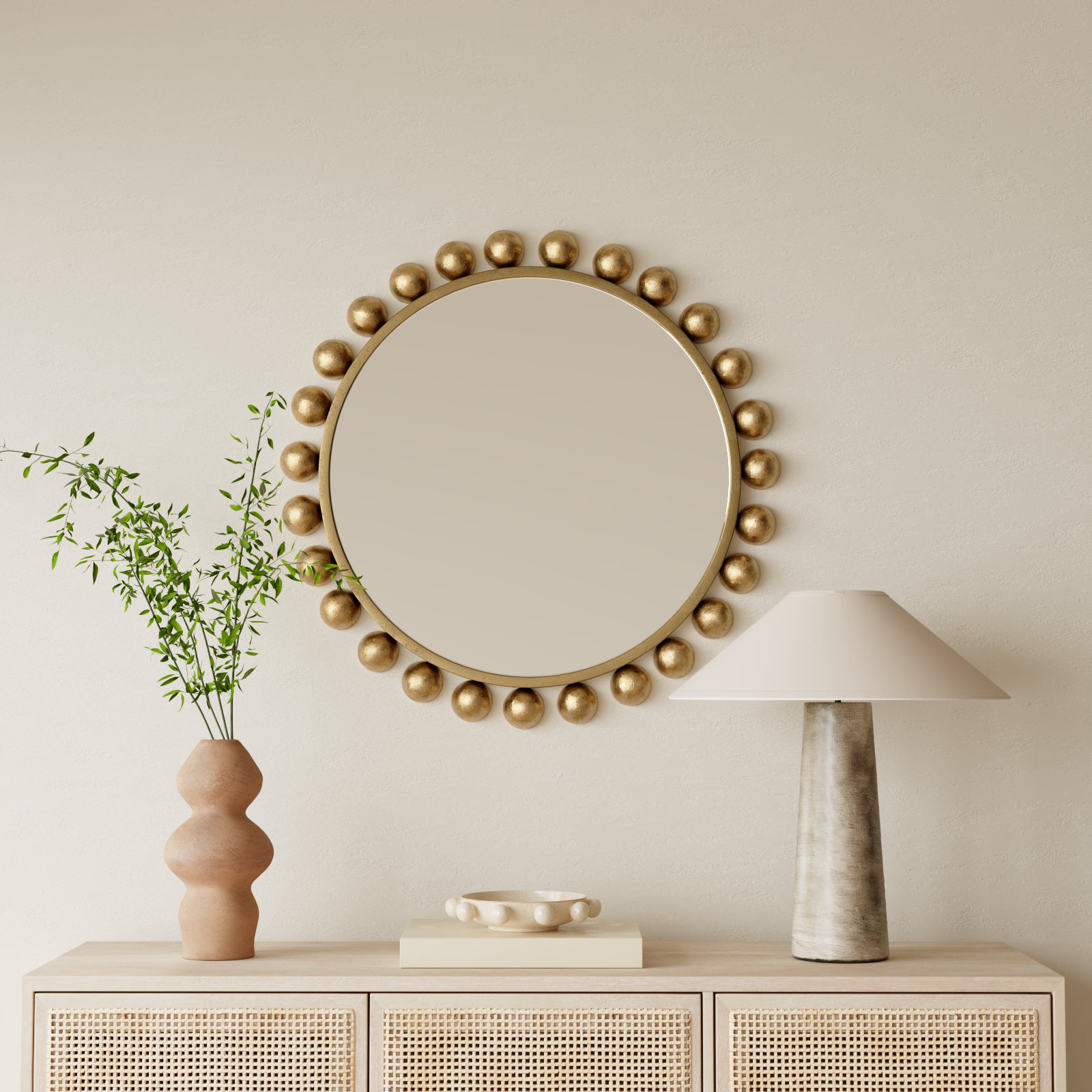 Asana 34" Accent Mirror, Gold Foil