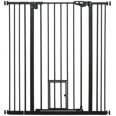Emrush Plastic Pressure Mounted Pet Gate With Door
