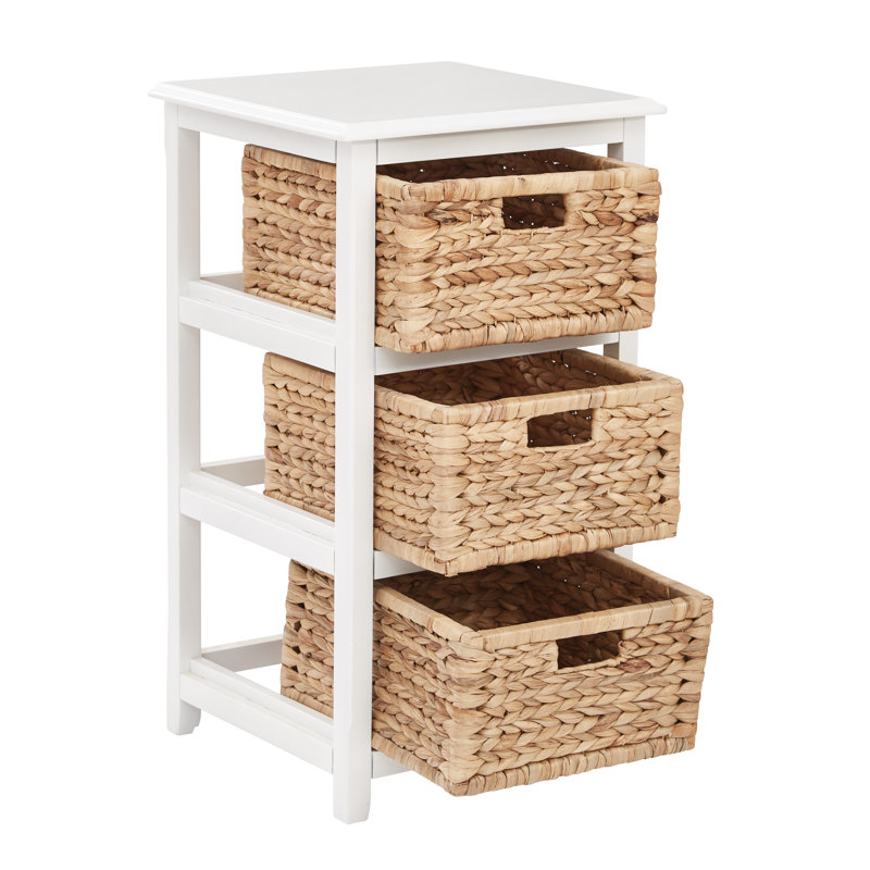 Ottilie 3 Drawer Storage Drawer, White and Natural