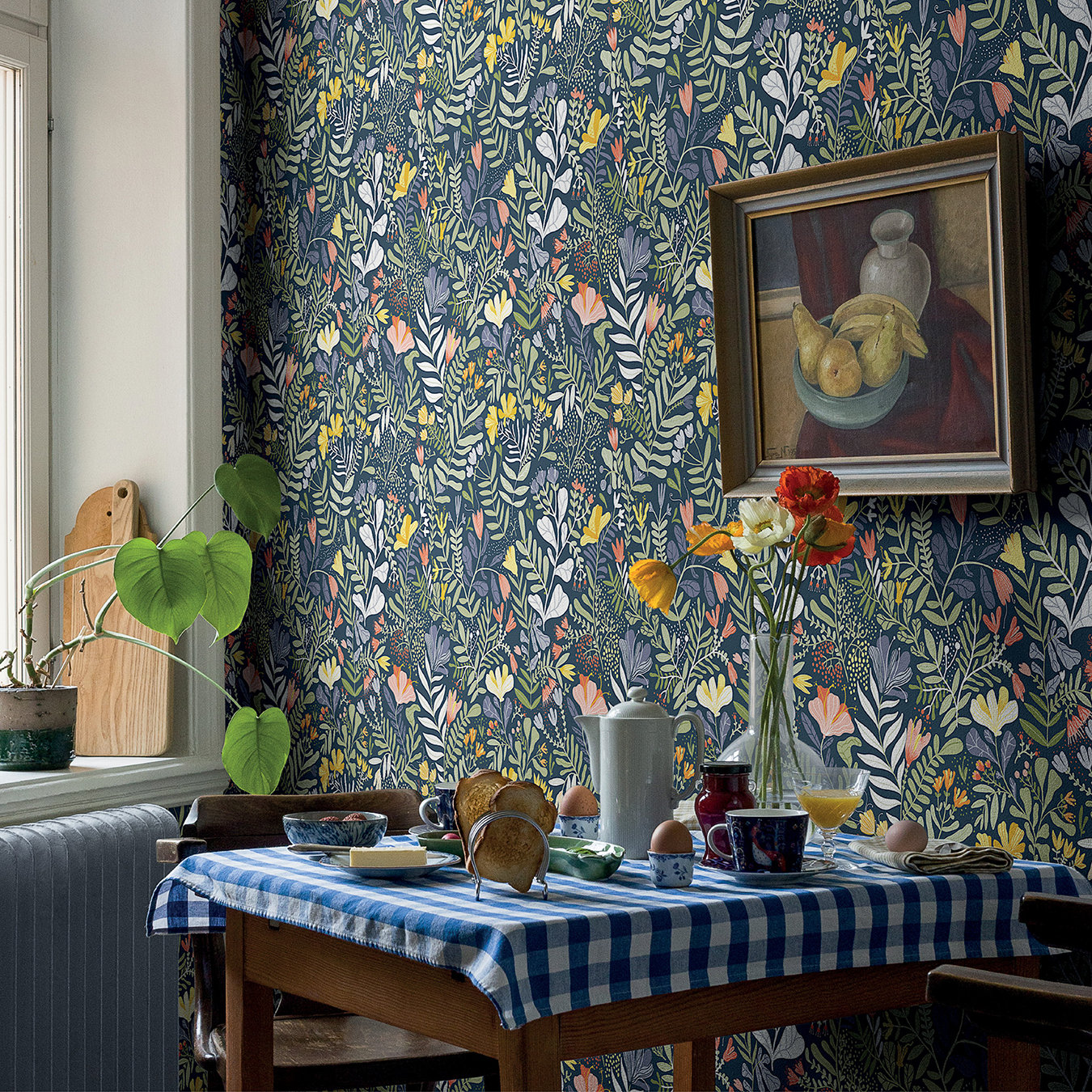 Ackworth Wallpaper Roll, Navy Blue