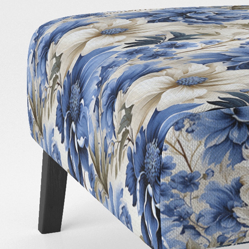 Rustic Victorian Brocade Victorian Motif - Chaise d'appoint de chalet rembourrée à motif floral