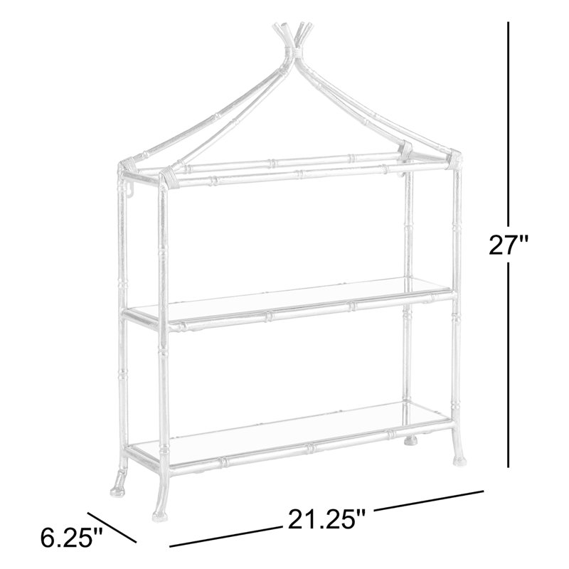 Donnie 29.1" H x 23.4" W x 7.9" D Curio Shelf, Gold