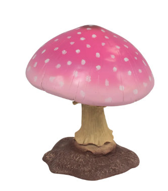 Small Pink Mushroom Over Sized Statue