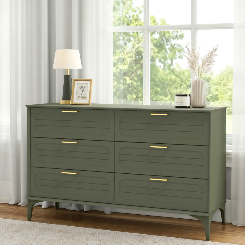 Curtis 6 Drawer Chest, Kale Green